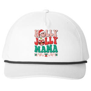 Groovy Retro Christmas Hippie Have A Holly Xmas Jolly Mama Snapback Five-Panel Rope Hat