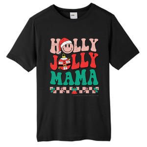 Groovy Retro Christmas Hippie Have A Holly Xmas Jolly Mama Tall Fusion ChromaSoft Performance T-Shirt