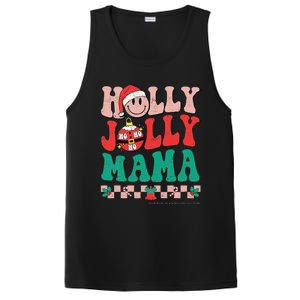 Groovy Retro Christmas Hippie Have A Holly Xmas Jolly Mama PosiCharge Competitor Tank