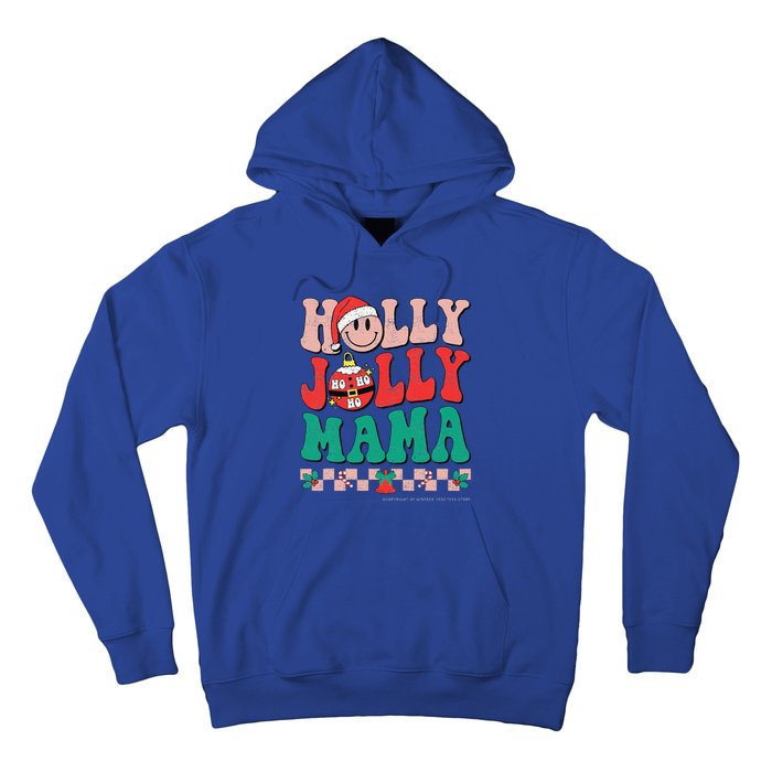 Groovy Retro Christmas Hippie Have A Holly Xmas Jolly Mama Hoodie