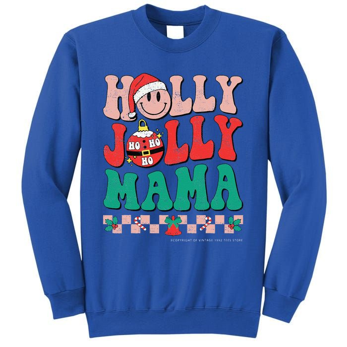 Groovy Retro Christmas Hippie Have A Holly Xmas Jolly Mama Sweatshirt