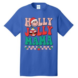 Groovy Retro Christmas Hippie Have A Holly Xmas Jolly Mama Tall T-Shirt