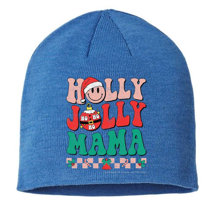 Groovy Retro Christmas Hippie Have A Holly Xmas Jolly Mama Sustainable Beanie