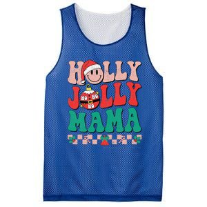 Groovy Retro Christmas Hippie Have A Holly Xmas Jolly Mama Mesh Reversible Basketball Jersey Tank