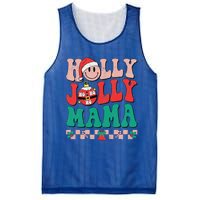 Groovy Retro Christmas Hippie Have A Holly Xmas Jolly Mama Mesh Reversible Basketball Jersey Tank