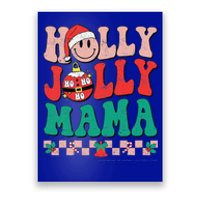 Groovy Retro Christmas Hippie Have A Holly Xmas Jolly Mama Poster