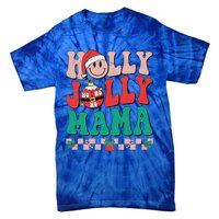 Groovy Retro Christmas Hippie Have A Holly Xmas Jolly Mama Tie-Dye T-Shirt