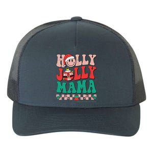 Groovy Retro Christmas Hippie Have A Holly Xmas Jolly Mama Yupoong Adult 5-Panel Trucker Hat