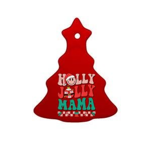 Groovy Retro Christmas Hippie Have A Holly Xmas Jolly Mama Ceramic Tree Ornament