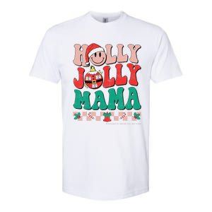 Groovy Retro Christmas Hippie Have A Holly Xmas Jolly Mama Softstyle CVC T-Shirt