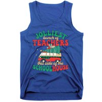 Groovy Retro Christmas Teacher Jolly Vibes Jolliest Bunch Tank Top