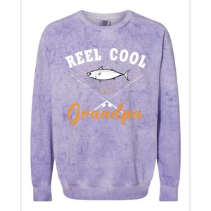 Great Reel Cool Grandpa Fishing Gift Colorblast Crewneck Sweatshirt