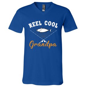 Great Reel Cool Grandpa Fishing Gift V-Neck T-Shirt