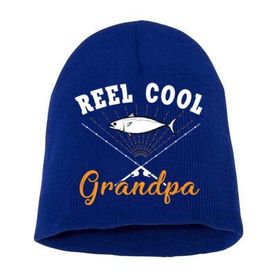 Great Reel Cool Grandpa Fishing Gift Short Acrylic Beanie