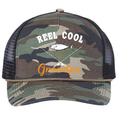 Great Reel Cool Grandpa Fishing Gift Retro Rope Trucker Hat Cap