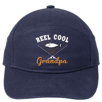 Great Reel Cool Grandpa Fishing Gift 7-Panel Snapback Hat