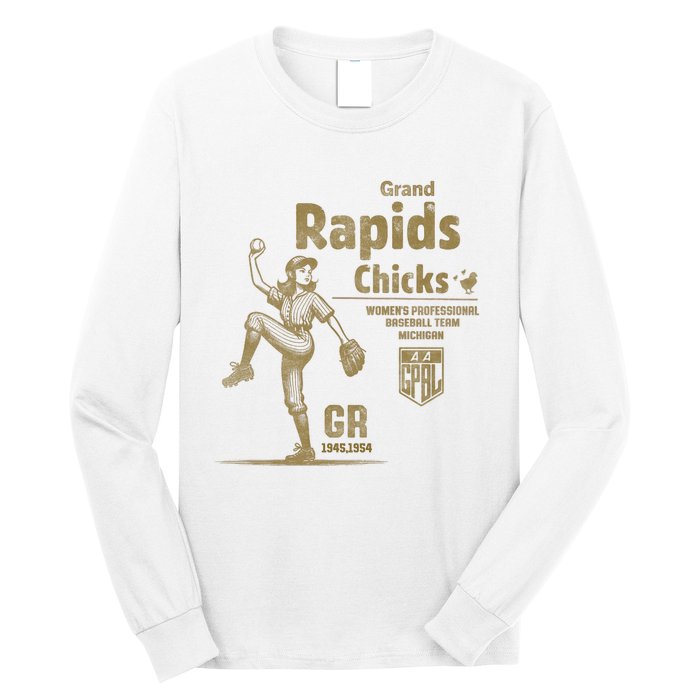 Grand Rapids Chicks Professional Women Baseball Long Sleeve Shirt