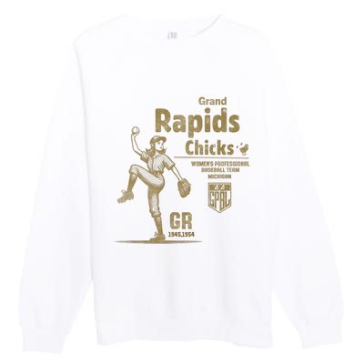 Grand Rapids Chicks Professional Women Baseball Premium Crewneck Sweatshirt