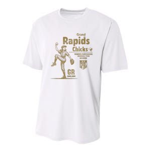 Grand Rapids Chicks Professional Women Baseball Youth Performance Sprint T-Shirt