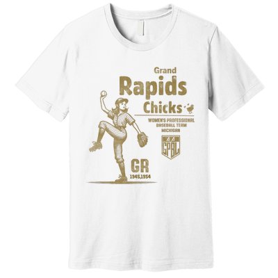 Grand Rapids Chicks Professional Women Baseball Premium T-Shirt