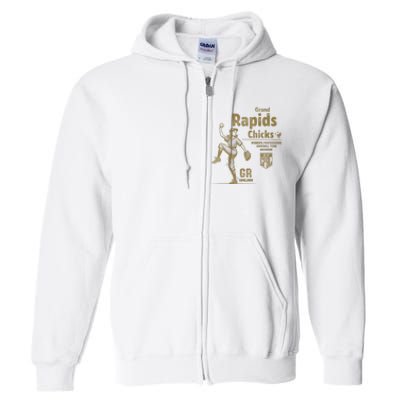 Grand Rapids Chicks Professional Women Baseball Full Zip Hoodie