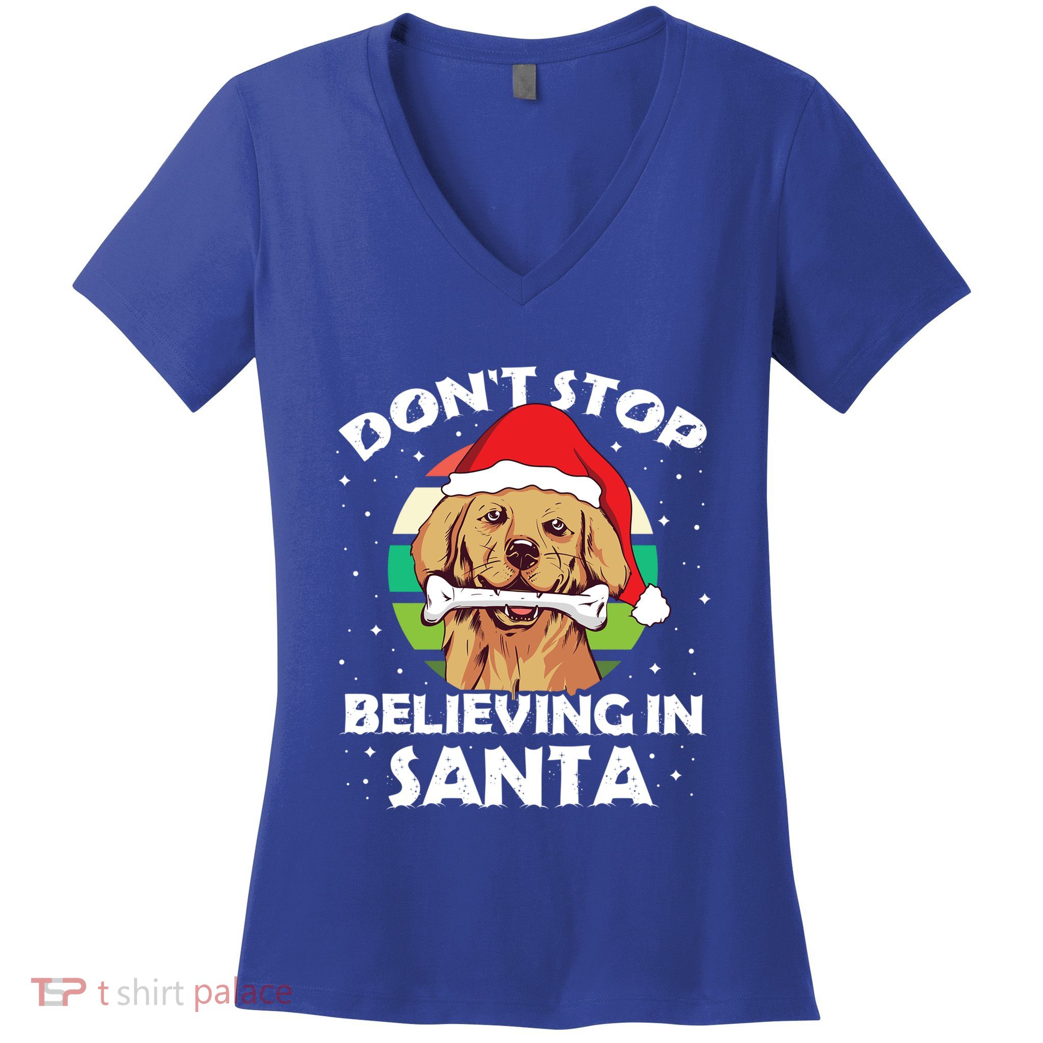 Golden Retriever Christmas Gift Women's V-Neck T-Shirt