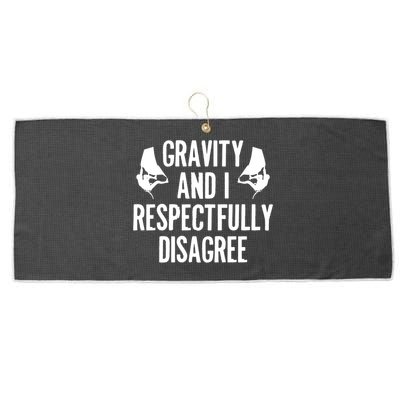Gravity Rock Climbing Bouldering Climber Climb Mountain Funny Gift Large Microfiber Waffle Golf Towel
