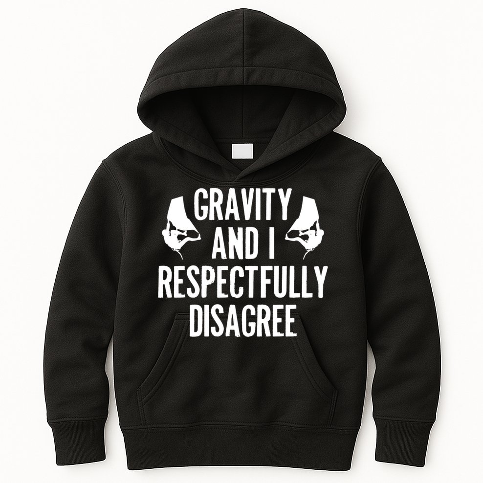 Gravity Rock Climbing Bouldering Climber Climb Mountain Funny Gift Kids Hoodie