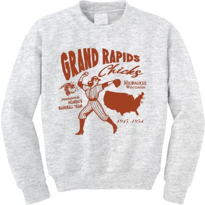 Grand Rapids Chicks Professional Women Baseball Team Kids Sweatshirt