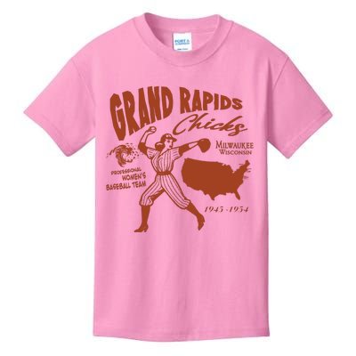 Grand Rapids Chicks Professional Women Baseball Team Kids T-Shirt