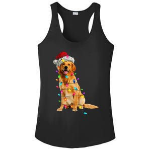 Golden Retrievers Christmas Lights Hat Santa Dog Lover Ladies PosiCharge Competitor Racerback Tank