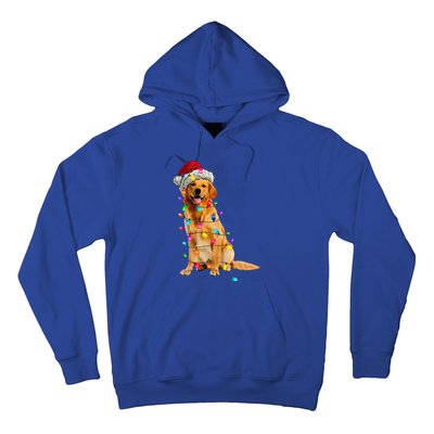 Golden Retrievers Christmas Lights Hat Santa Dog Lover Hoodie