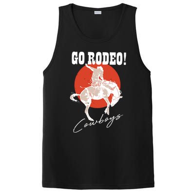 Go Rodeo Country Vintage Rodeo Cowgirl PosiCharge Competitor Tank