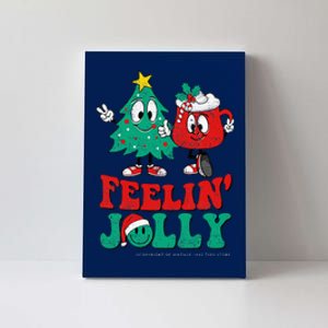 Groovy Retro Christmas Santa Hippie Feelin Jolly Hot Cocoa Canvas