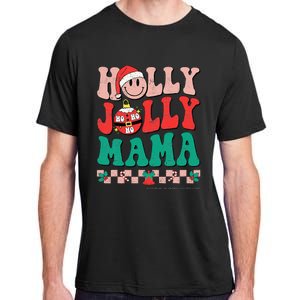 Groovy Retro Christmas Hippie Have A Holly Xmas Jolly Mama Adult ChromaSoft Performance T-Shirt