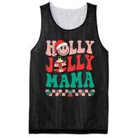 Groovy Retro Christmas Hippie Have A Holly Xmas Jolly Mama Mesh Reversible Basketball Jersey Tank