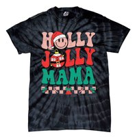 Groovy Retro Christmas Hippie Have A Holly Xmas Jolly Mama Tie-Dye T-Shirt