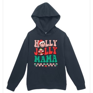 Groovy Retro Christmas Hippie Have A Holly Xmas Jolly Mama Urban Pullover Hoodie