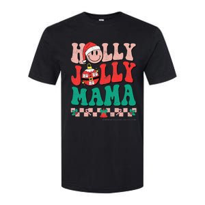 Groovy Retro Christmas Hippie Have A Holly Xmas Jolly Mama Softstyle CVC T-Shirt