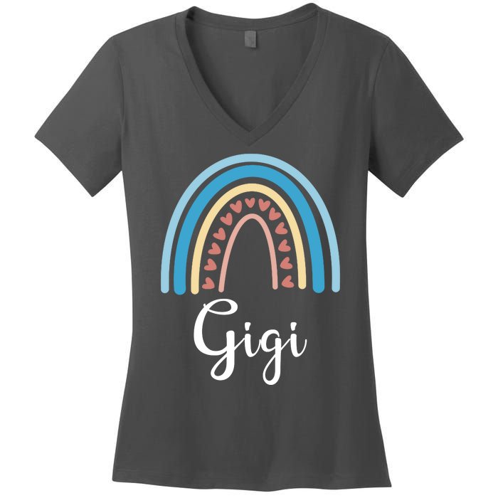 Gigi Rainbow Cute Gift For Grandma Women's V-Neck T-Shirt