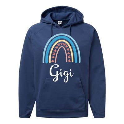 Gigi Rainbow Cute Gift For Grandma Performance Fleece Hoodie