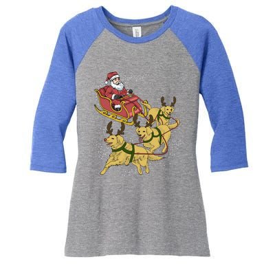 Golden Retriever Christmas Gift Women's Tri-Blend 3/4-Sleeve Raglan Shirt