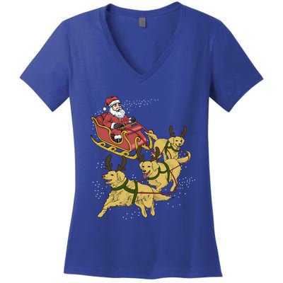 Golden Retriever Christmas Gift Women's V-Neck T-Shirt