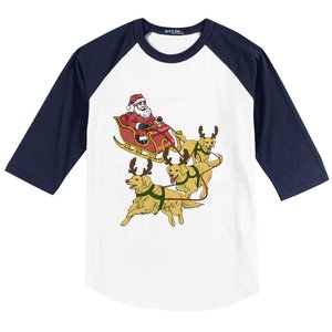 Golden Retriever Christmas Gift Baseball Sleeve Shirt