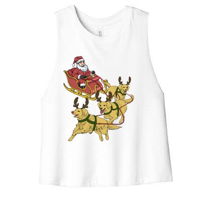 Golden Retriever Christmas Gift Women's Racerback Cropped Tank