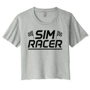 Gaming Race Car Racer Simulation Sim Racing Women's Crop Top Tee