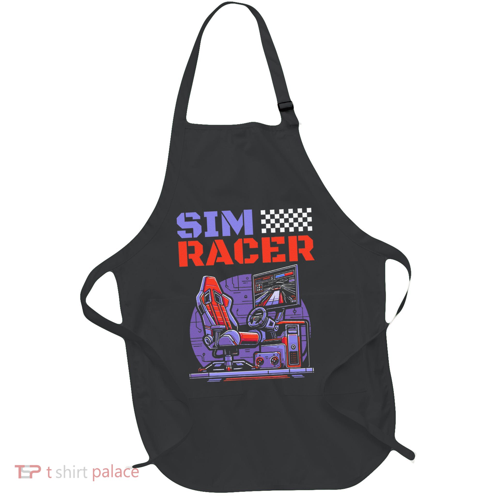Gaming Race Car Simulation Racer Sim Racing Full-Length Apron With Pockets