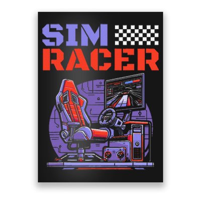 Gaming Race Car Simulation Racer Sim Racing Poster