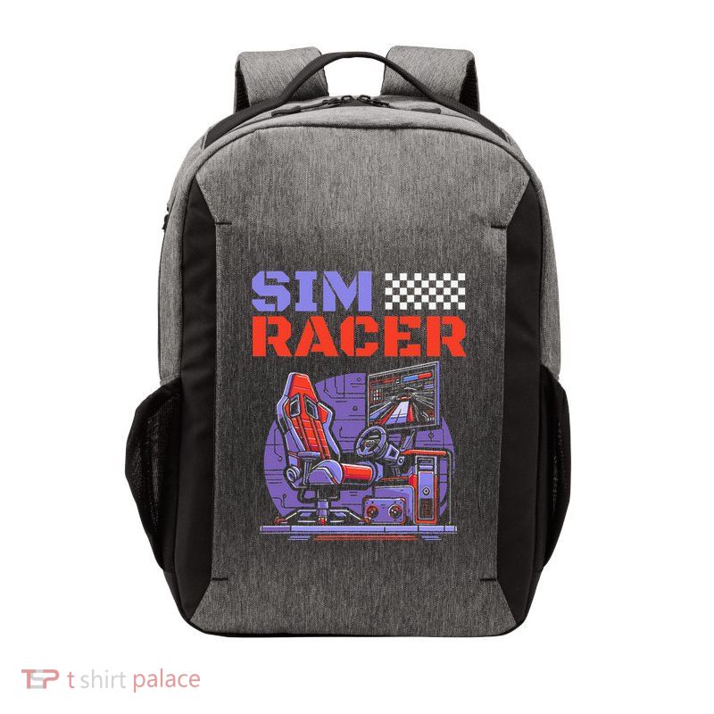 Gaming Race Car Simulation Racer Sim Racing Vector Backpack