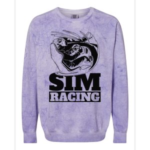 Gaming Racer Car Simulation Race Sim Racing Colorblast Crewneck Sweatshirt